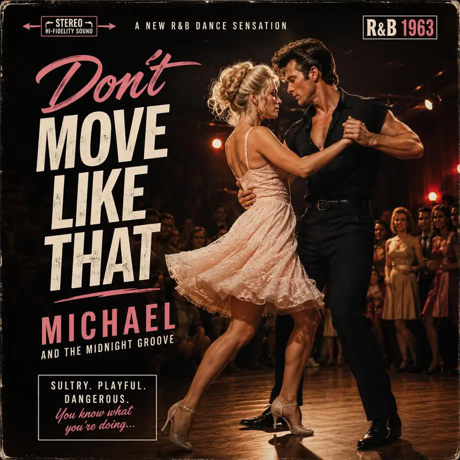 Originalcover von Don’t Move Like That mit Michael und einer Tänzerin im Stil einer R&B-Tanzveranstaltung von 1963